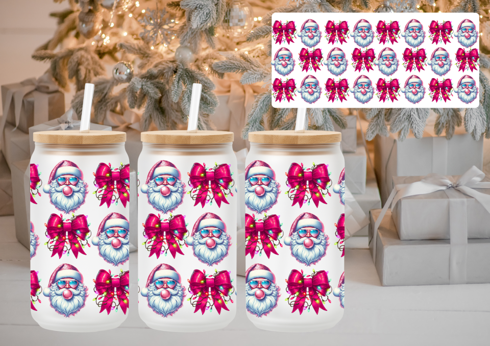 16OZ COLD CUP WRAPS (27) BUBBLEGUM SANTA