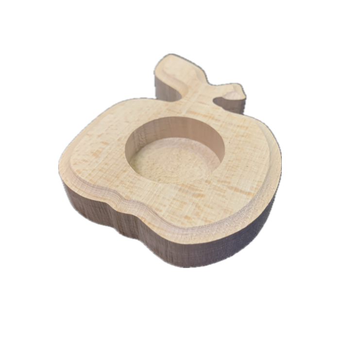 APPLE SHAPED BEECH TEALIGHT HOLDER