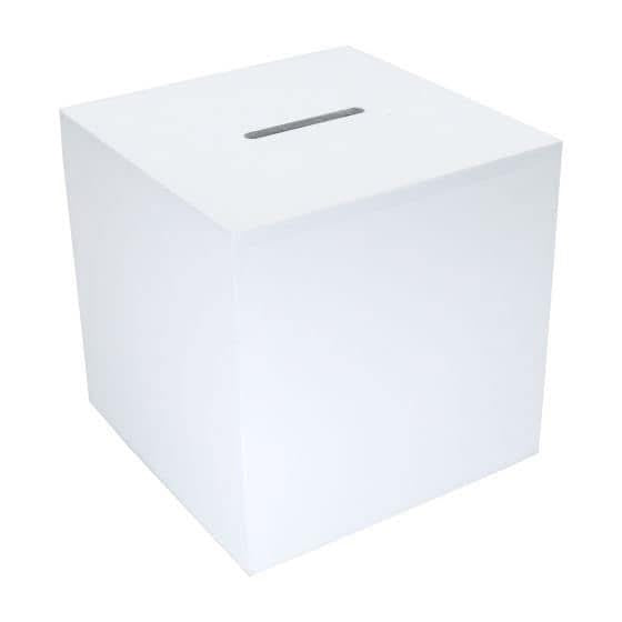 LUXURY WHITE WOODEN MONEY BOX 10cm