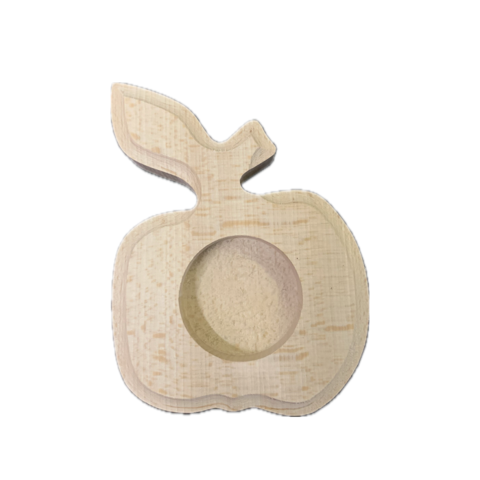 APPLE SHAPED BEECH TEALIGHT HOLDER