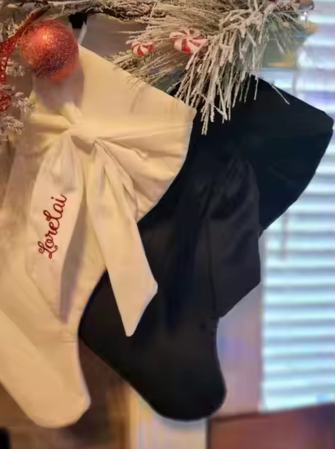 PRE ORDER - VELVET BOW CHRISTMAS STOCKING