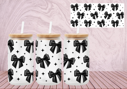 16OZ COLD CUP WRAP  (12) BLACK BOW