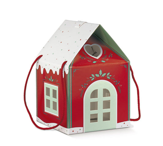 RED FESTIVE ELF HOUSE BOX