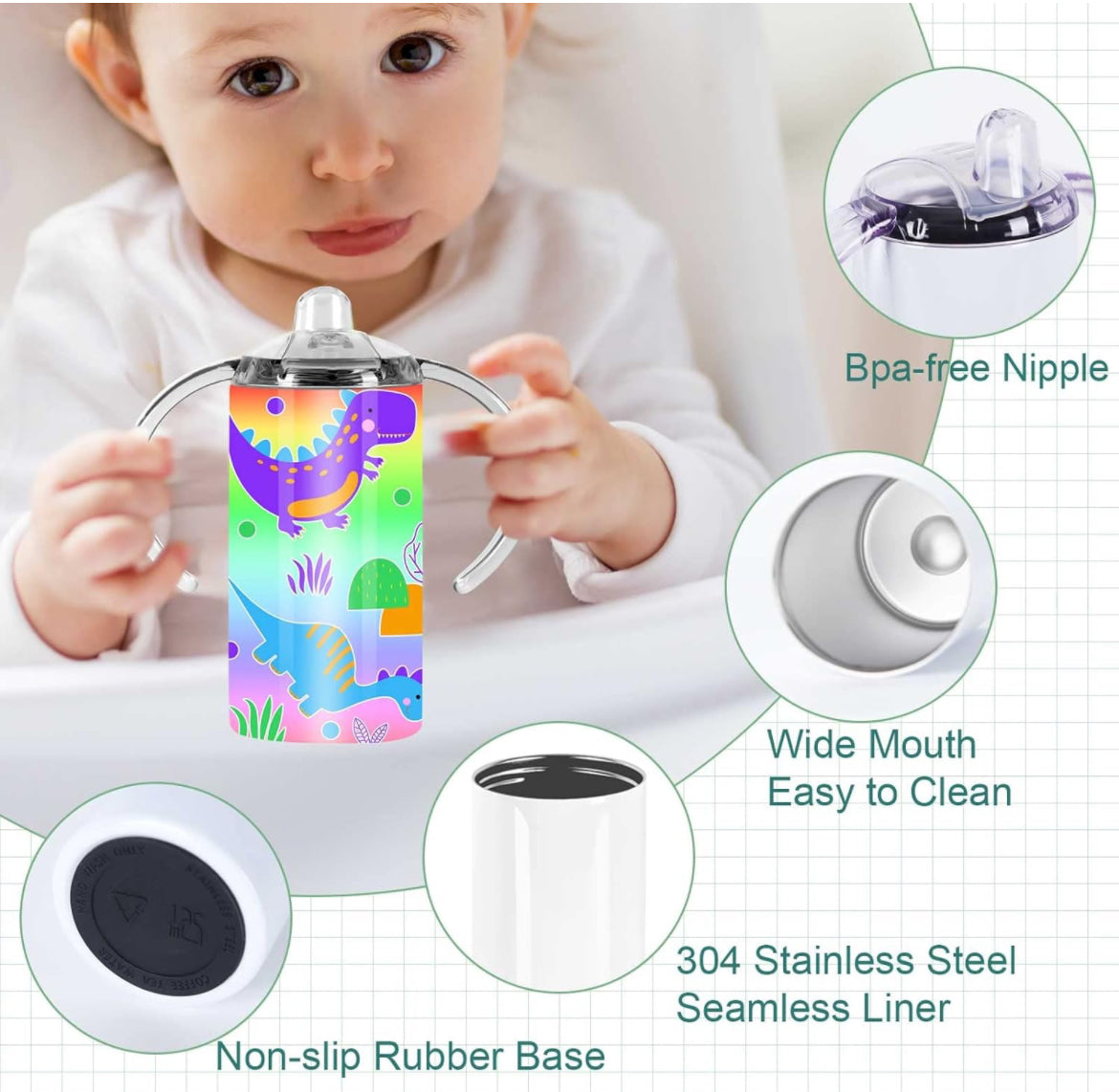 16oz SUBLIMATION SIPPY CUP -