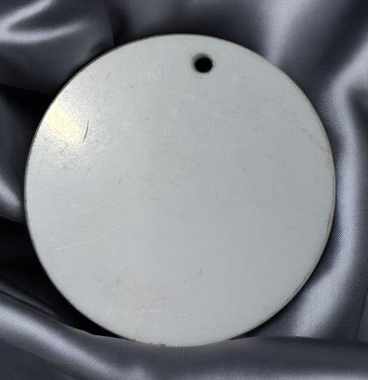 WHITE ACRYLIC CIRCLE KEYRING