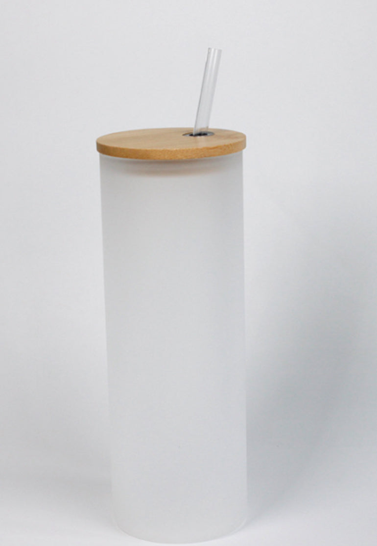 25oz SUBLIMATION GLASS CAN WITH BAMBOO LID