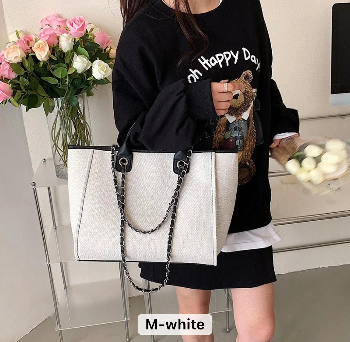 CANVAS CHAIN TOTE BAG
