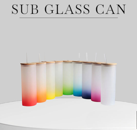 25oz SUBLIMATION GLASS CAN WITH BAMBOO LID