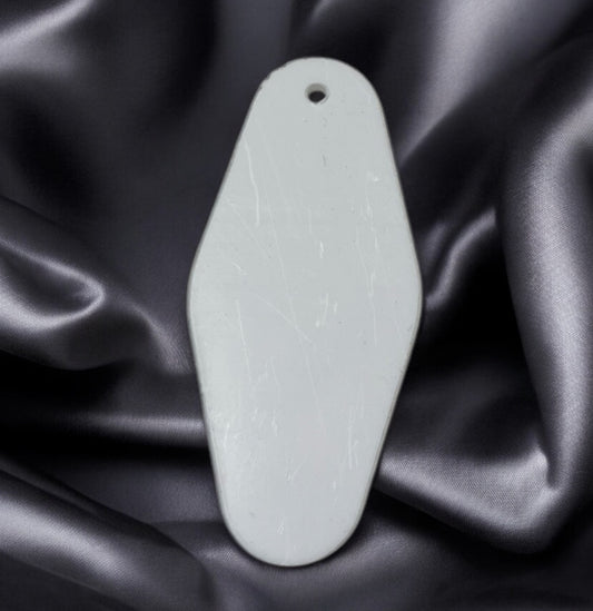 WHITE ACRYLIC MOTEL  KEYRING