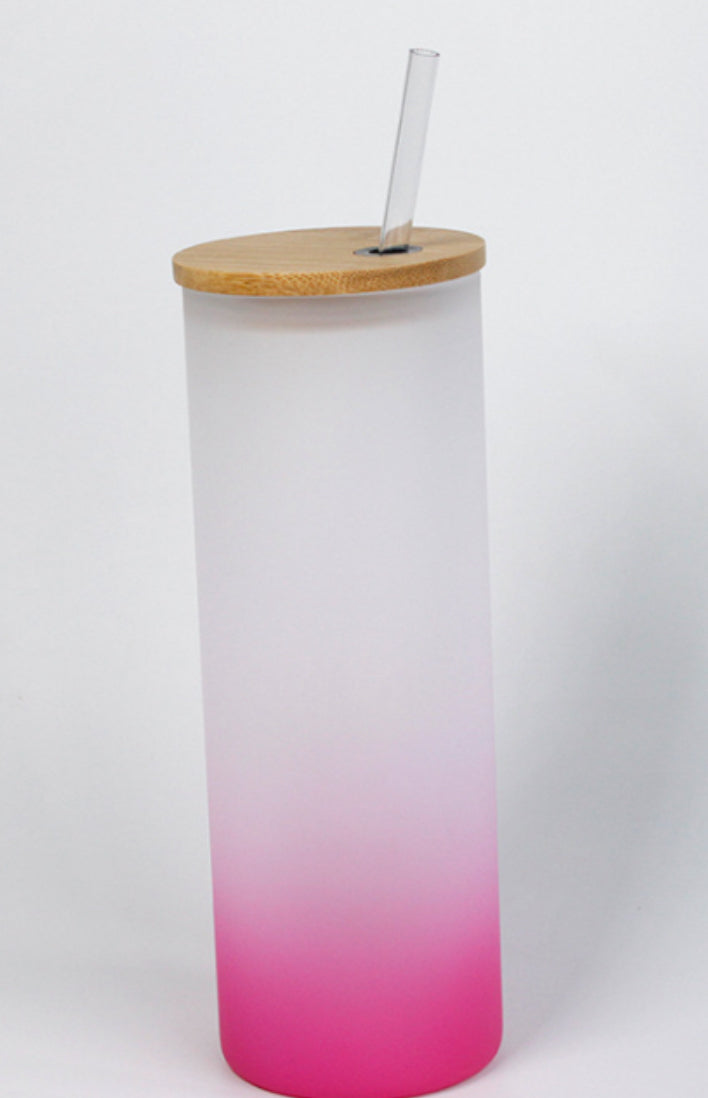 25oz SUBLIMATION GLASS CAN WITH BAMBOO LID