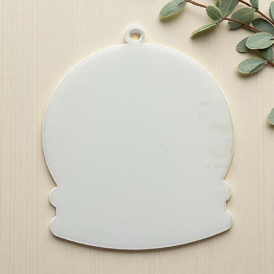 WHITE ACRYLIC HANGING SNOWGLOBE