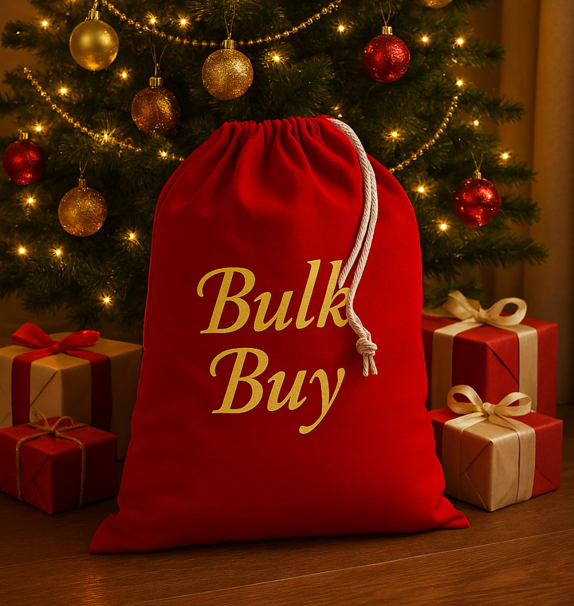 BULK BUY - x10 RED CHRISTMAS SACKS - X-LARGE