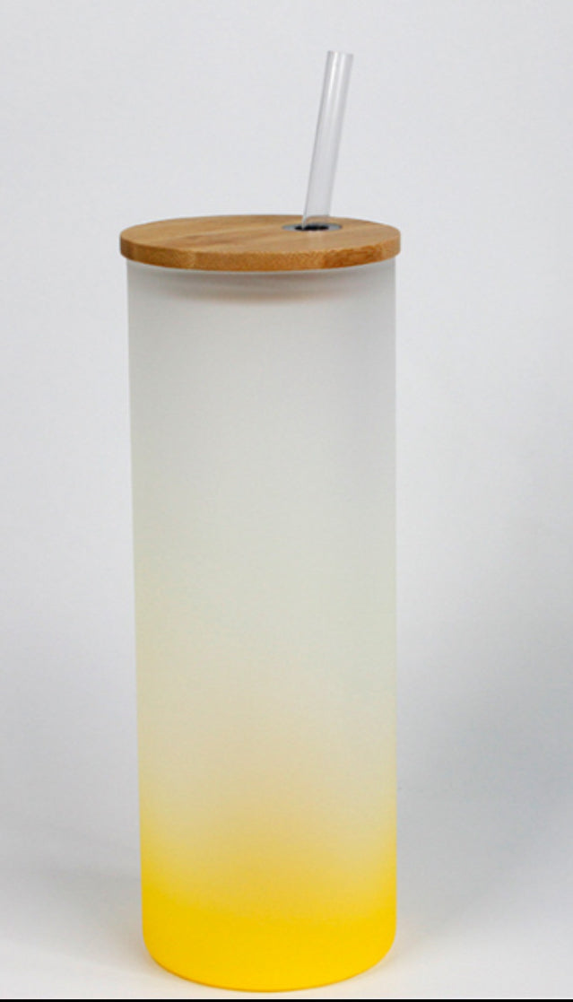 25oz SUBLIMATION GLASS CAN WITH BAMBOO LID