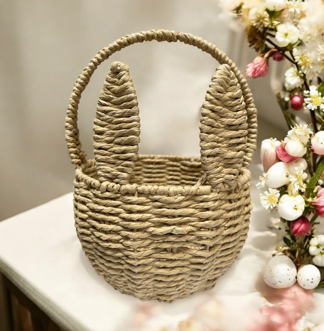 Slightly damaged SEA GRASS BUNNY EARS BASKET