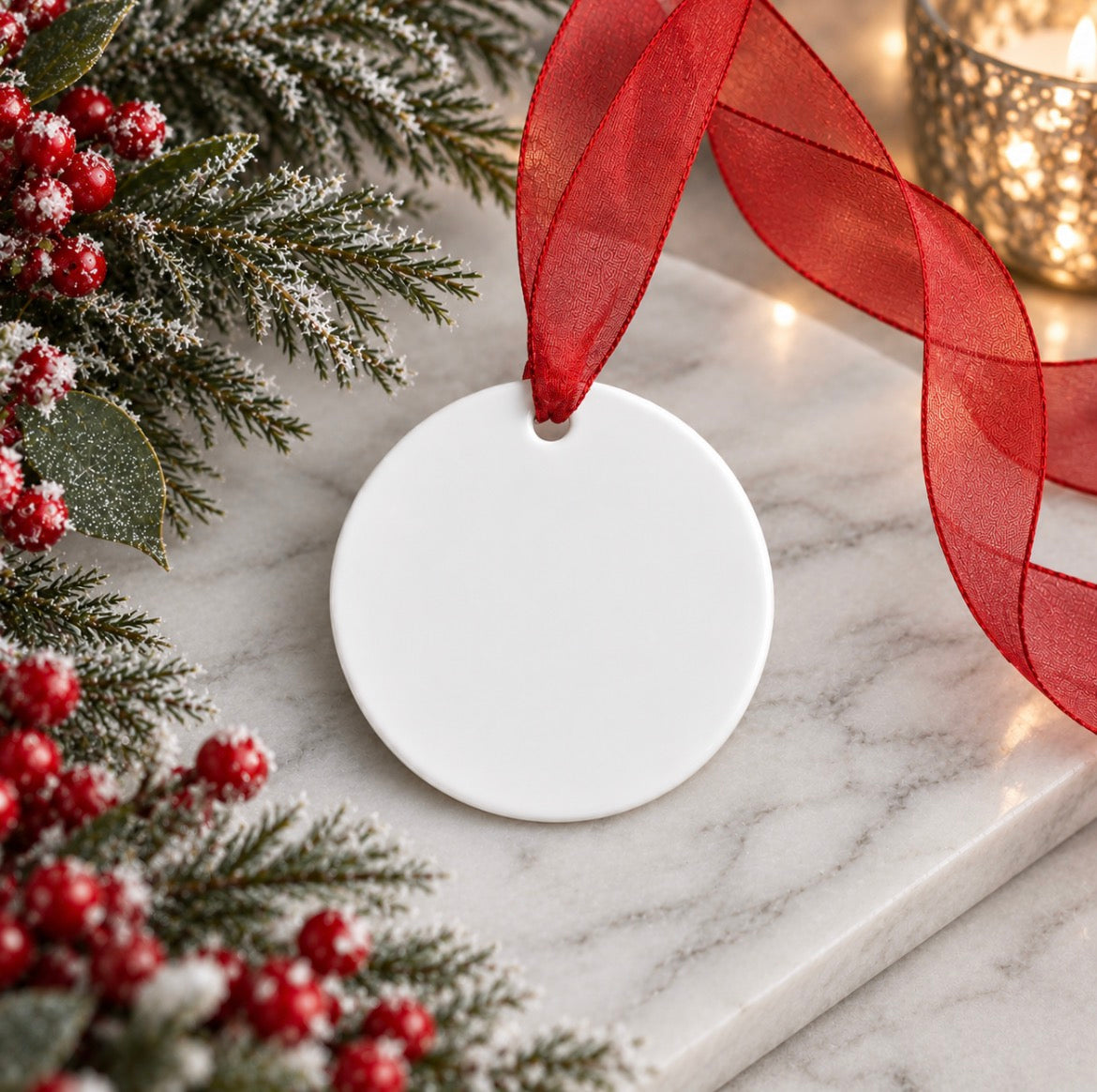 Sublimation Ceramic Round Bauble