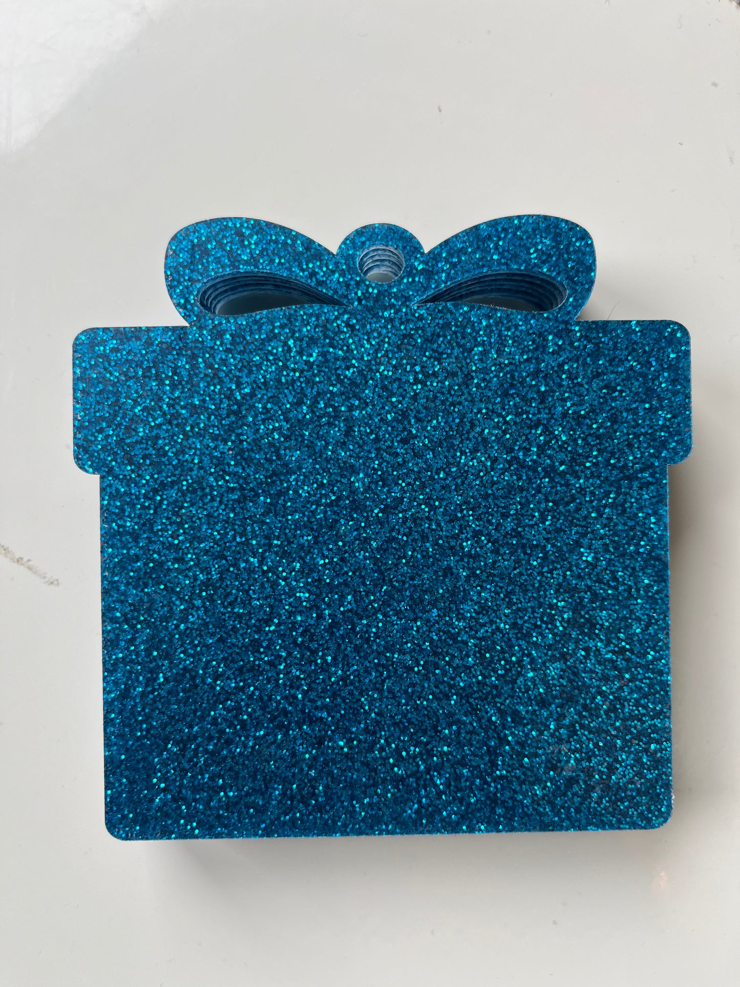 ACRYLIC GLITTER PRESENT / GIFT