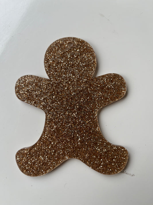 Acrylic glitter gingerbread men