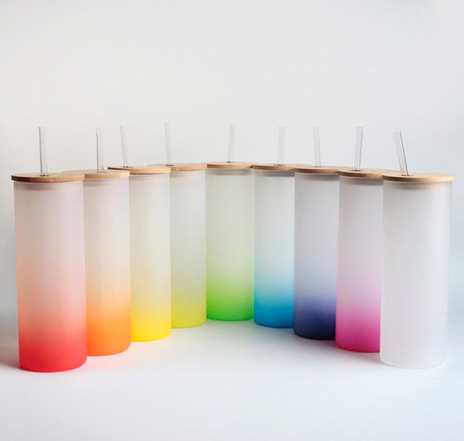 25oz SUBLIMATION GLASS CAN WITH BAMBOO LID