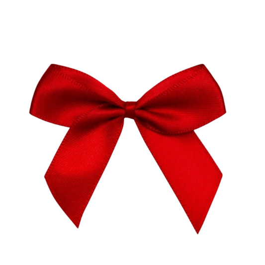 5cm RED SATIN SELF ADHESIVE BOWS