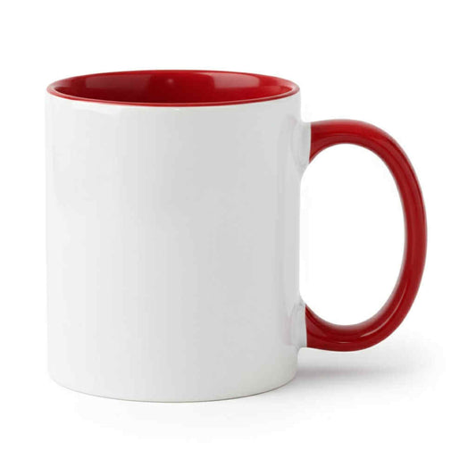 11oz RED INNER & HANDLE SUBLIMATION MUG (no box)