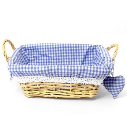 25cm GINGHAM RECTANGLE BASKET
