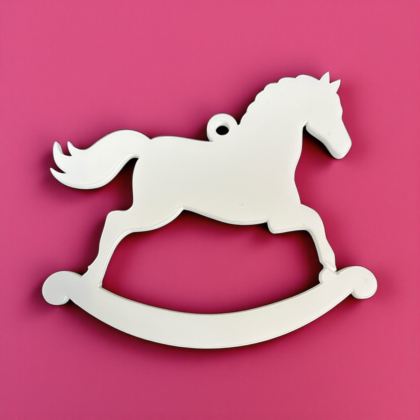 WHITE ACRYLIC ROCKING HORSE
