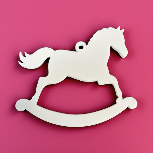 WHITE ACRYLIC ROCKING HORSE
