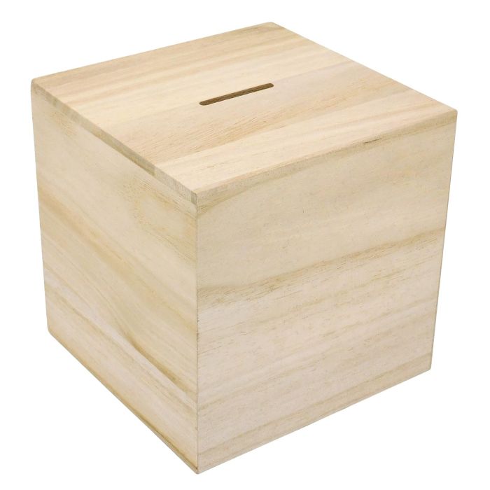 WOODEN MONEY BOX 12cm
