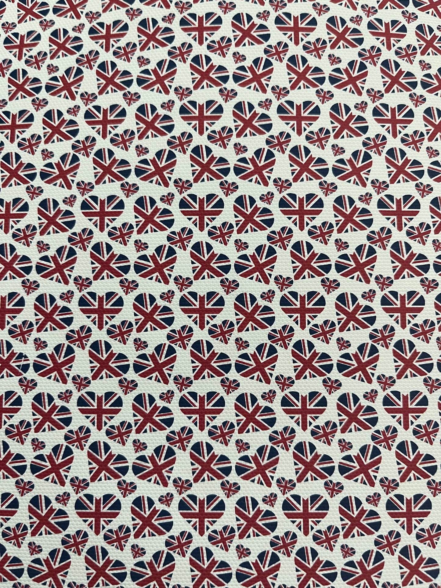 UNION JACK HEART FELT BACKED FAUX LEATHER