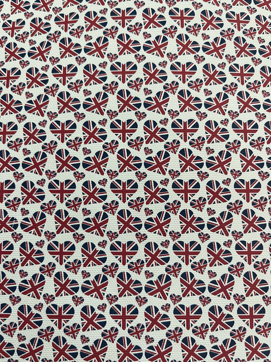 UNION JACK HEART FELT BACKED FAUX LEATHER