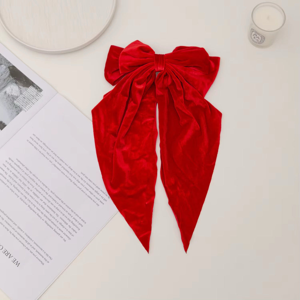 EXTRA LONG VELVET HAIR BOW