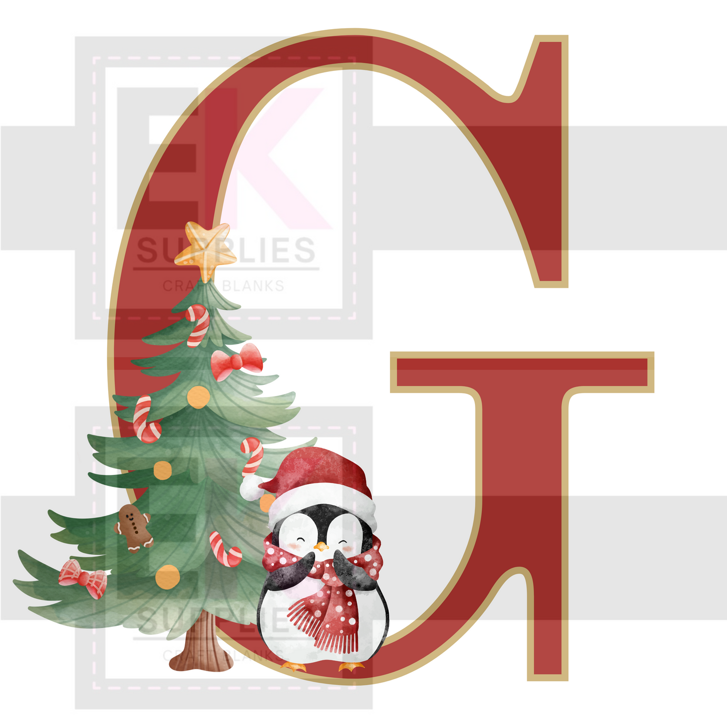 DIGITAL DOWNLOAD - XMAS MONOGRAM - A-Z
