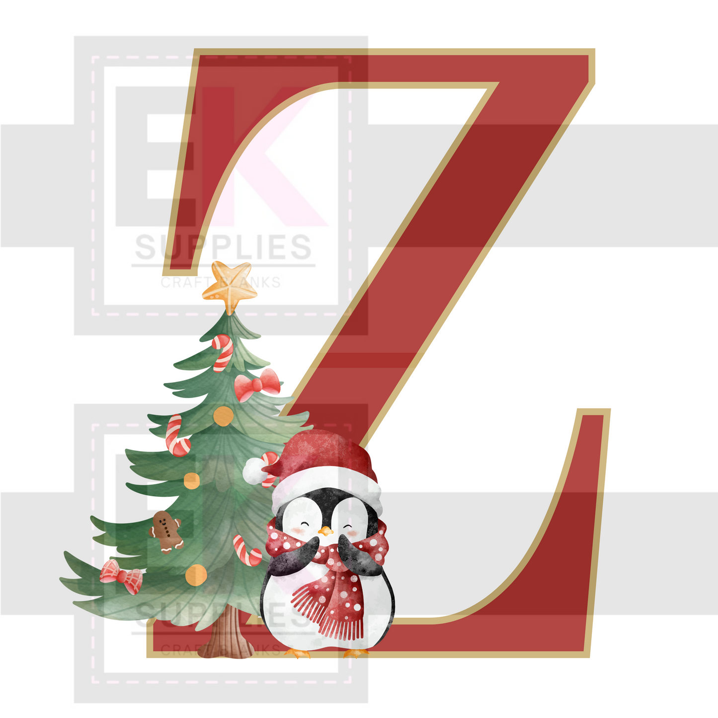 DIGITAL DOWNLOAD - XMAS MONOGRAM - A-Z