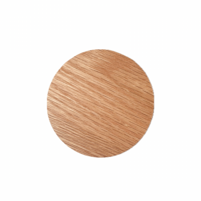 Small 8cm Solid Oak Wood Round Compact Mirror