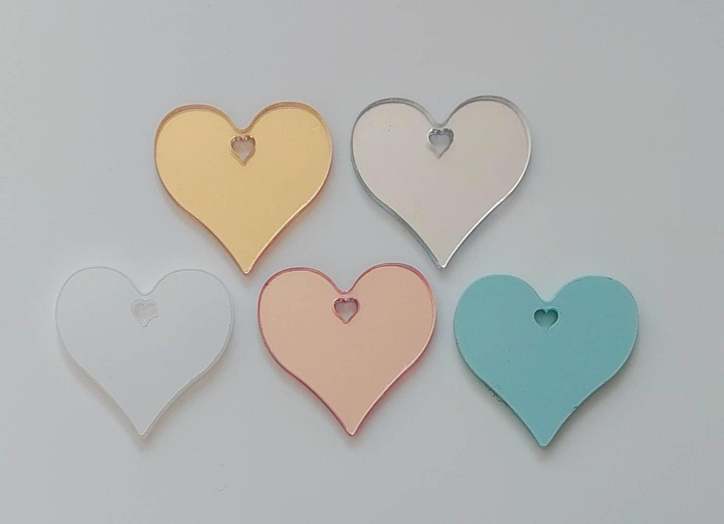 ACRYLIC HEART GLASS CHARM