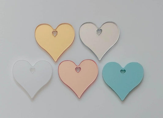 ACRYLIC HEART GLASS CHARM