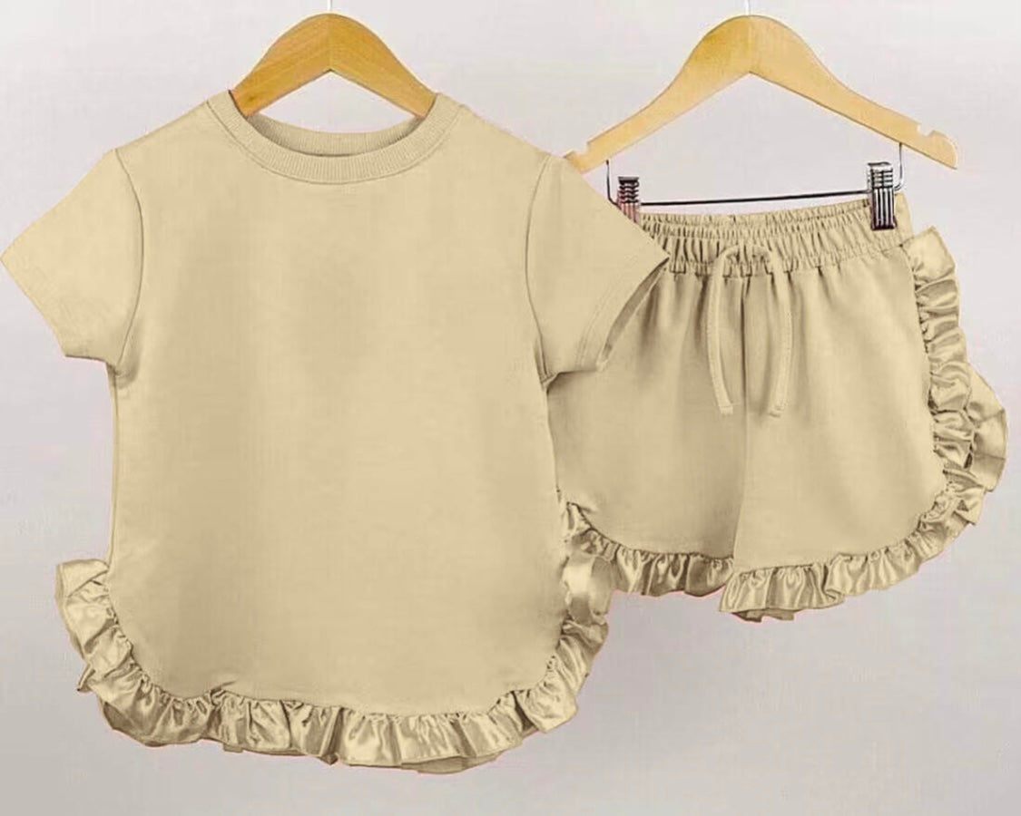 KIDS TALES SATIN FRILL SET