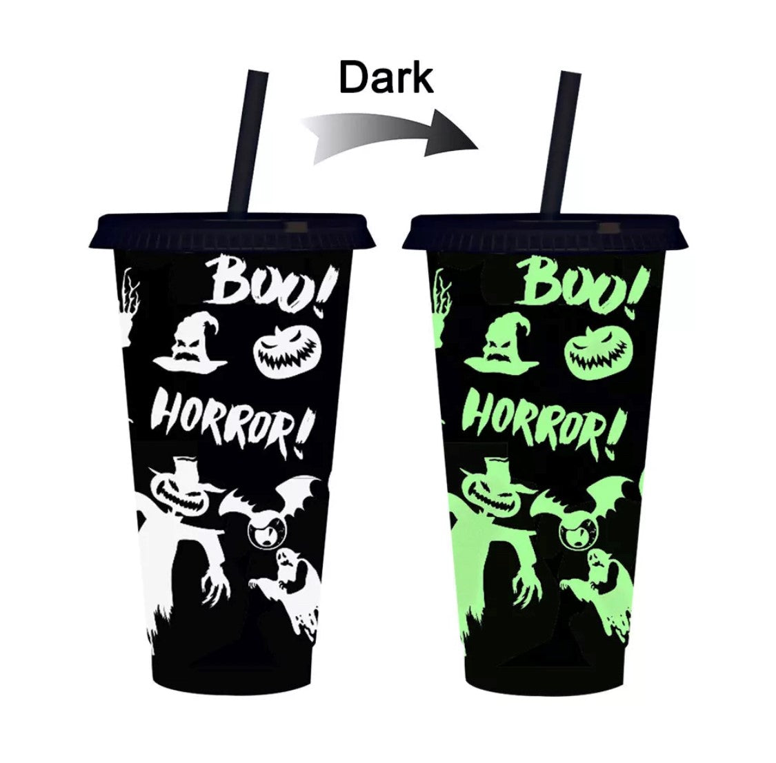 GLOW IN THE DARK HALLOWEEN CUPS