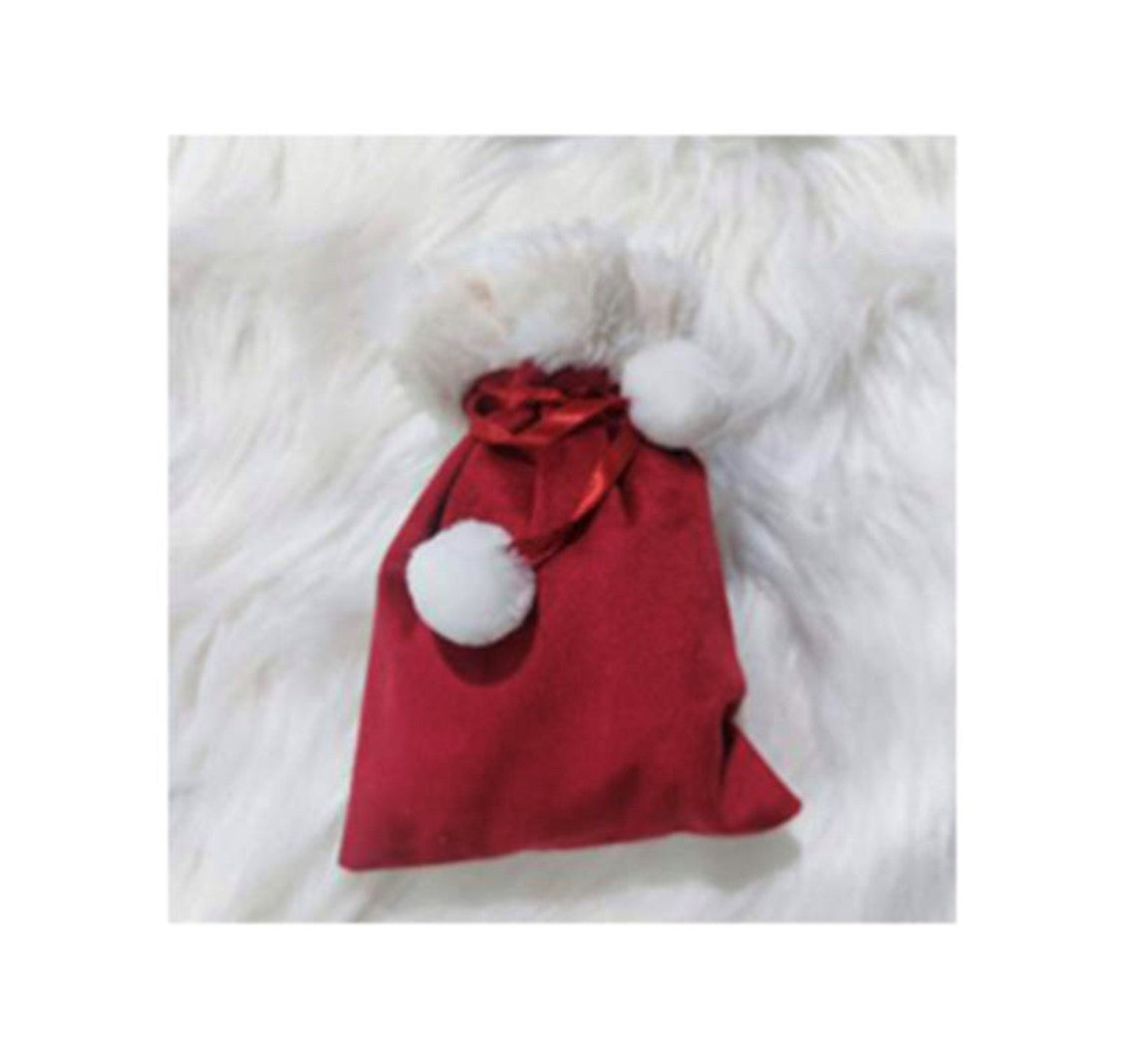 CHRISTMAS VELVET POM POM POUCH