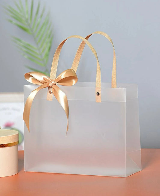 Bow clear gift bag