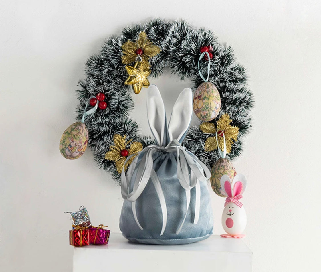 EASTER VELVET BUNNY EARS BAG LARGE