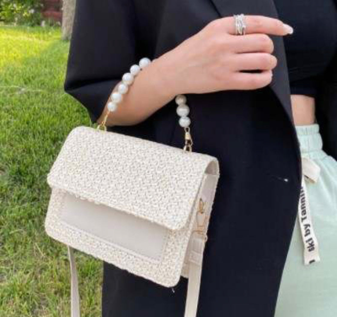 PEARL STRAP HANDBAG