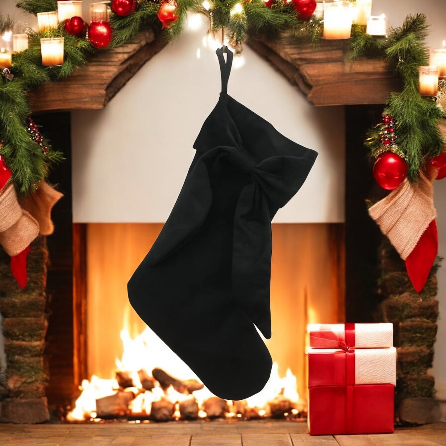 PRE ORDER batch 3 - VELVET BOW CHRISTMAS STOCKING