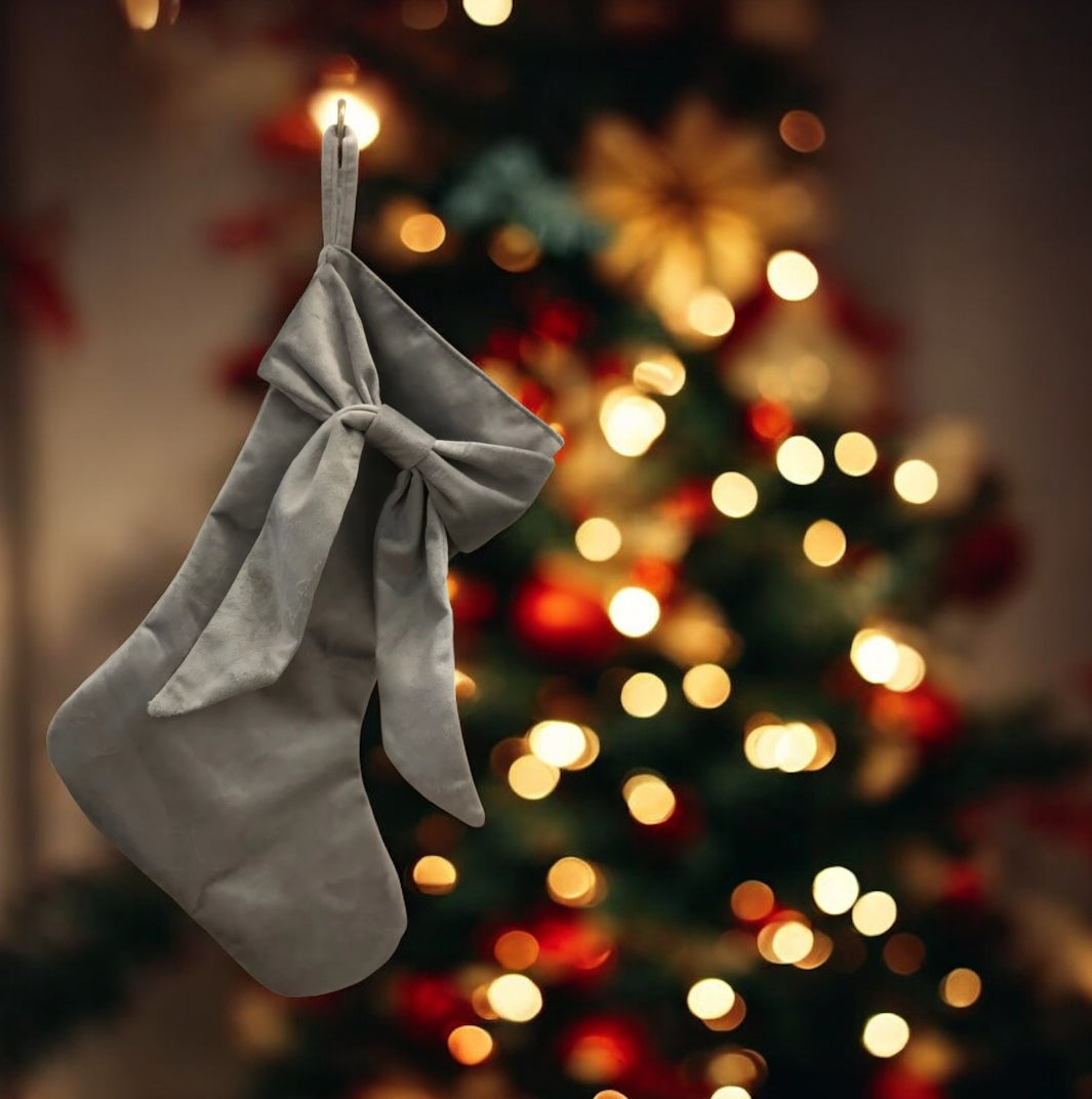 PRE ORDER batch 3 - VELVET BOW CHRISTMAS STOCKING