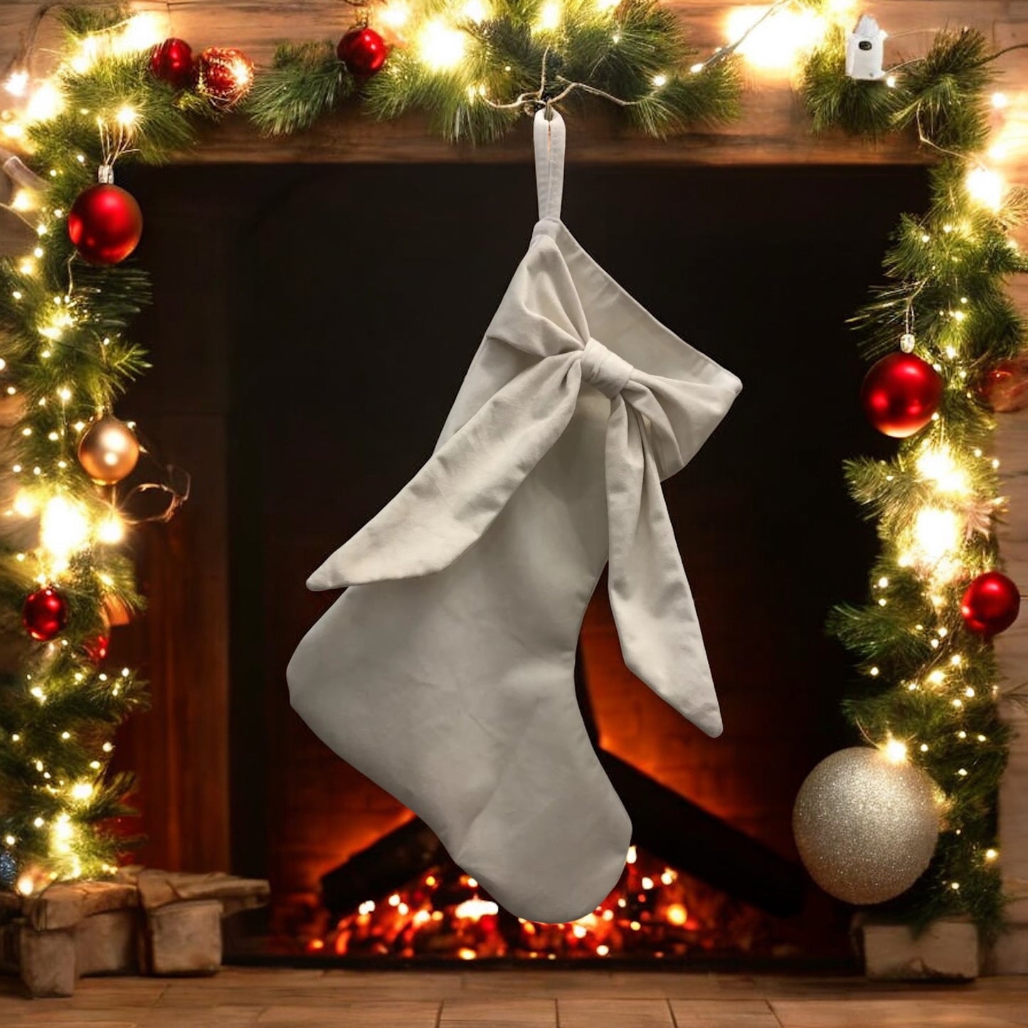 PRE ORDER batch 3 - VELVET BOW CHRISTMAS STOCKING