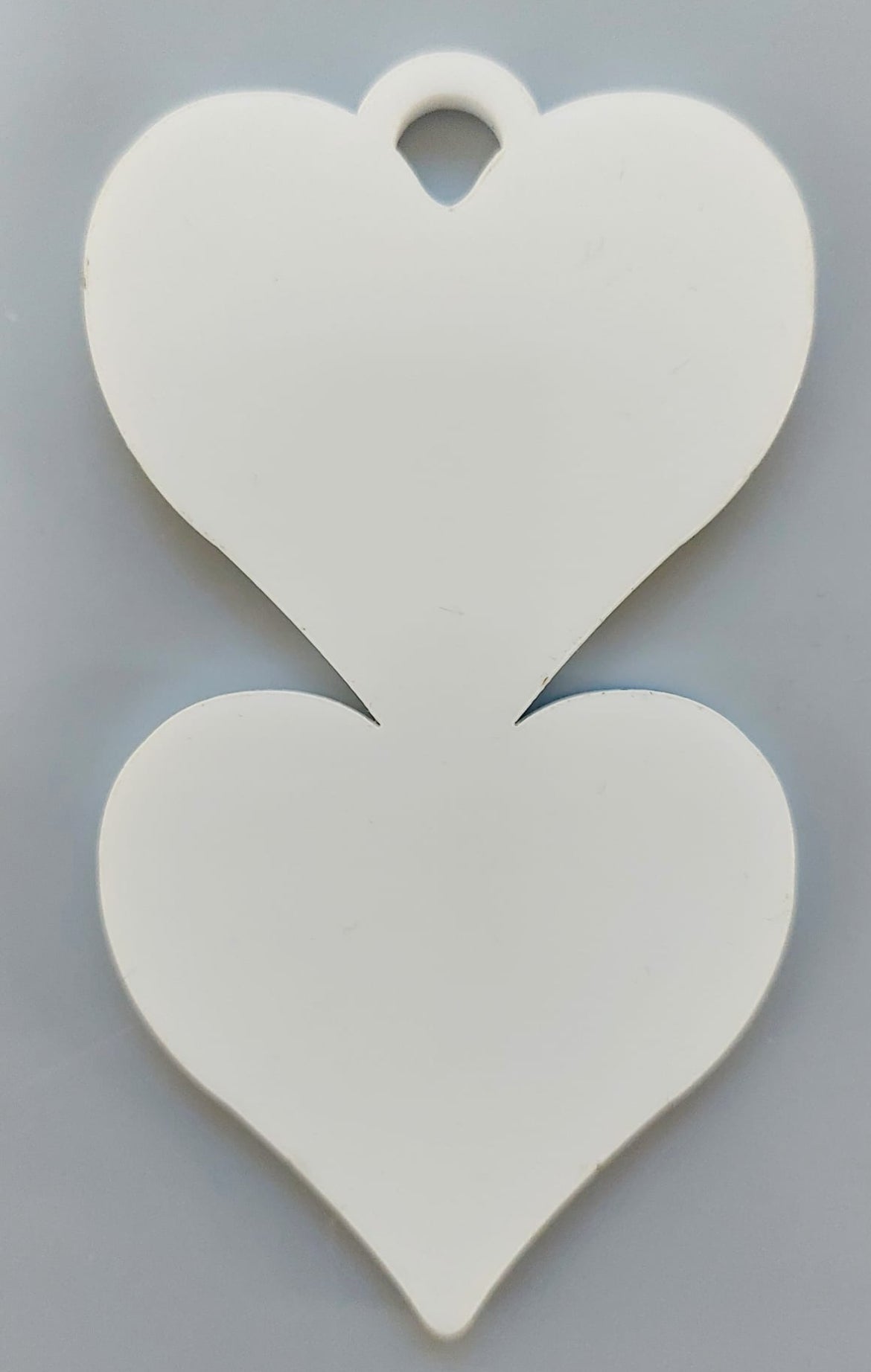 WHITE ACRYLIC HEART CAR HANGER