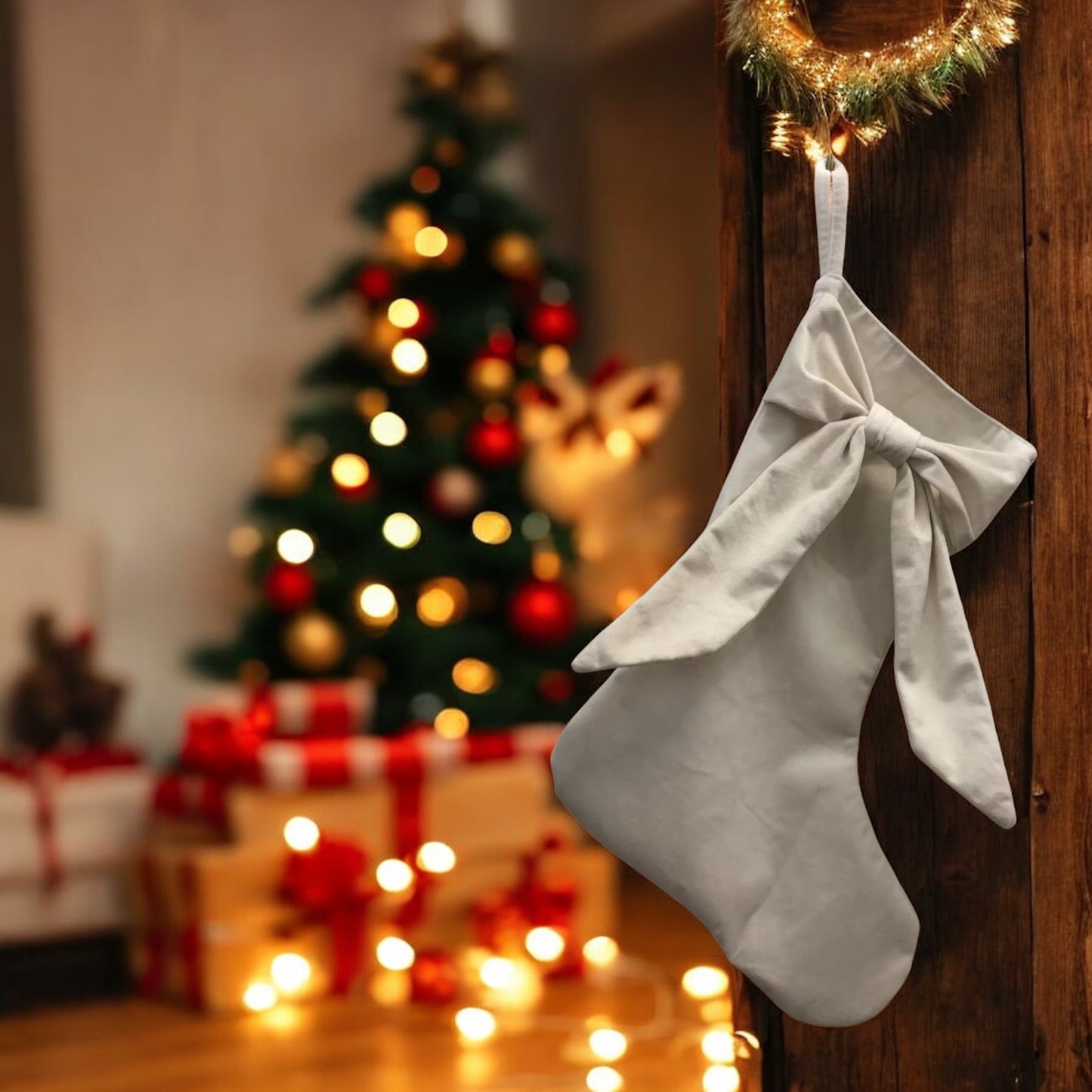 PRE ORDER batch 3 - VELVET BOW CHRISTMAS STOCKING