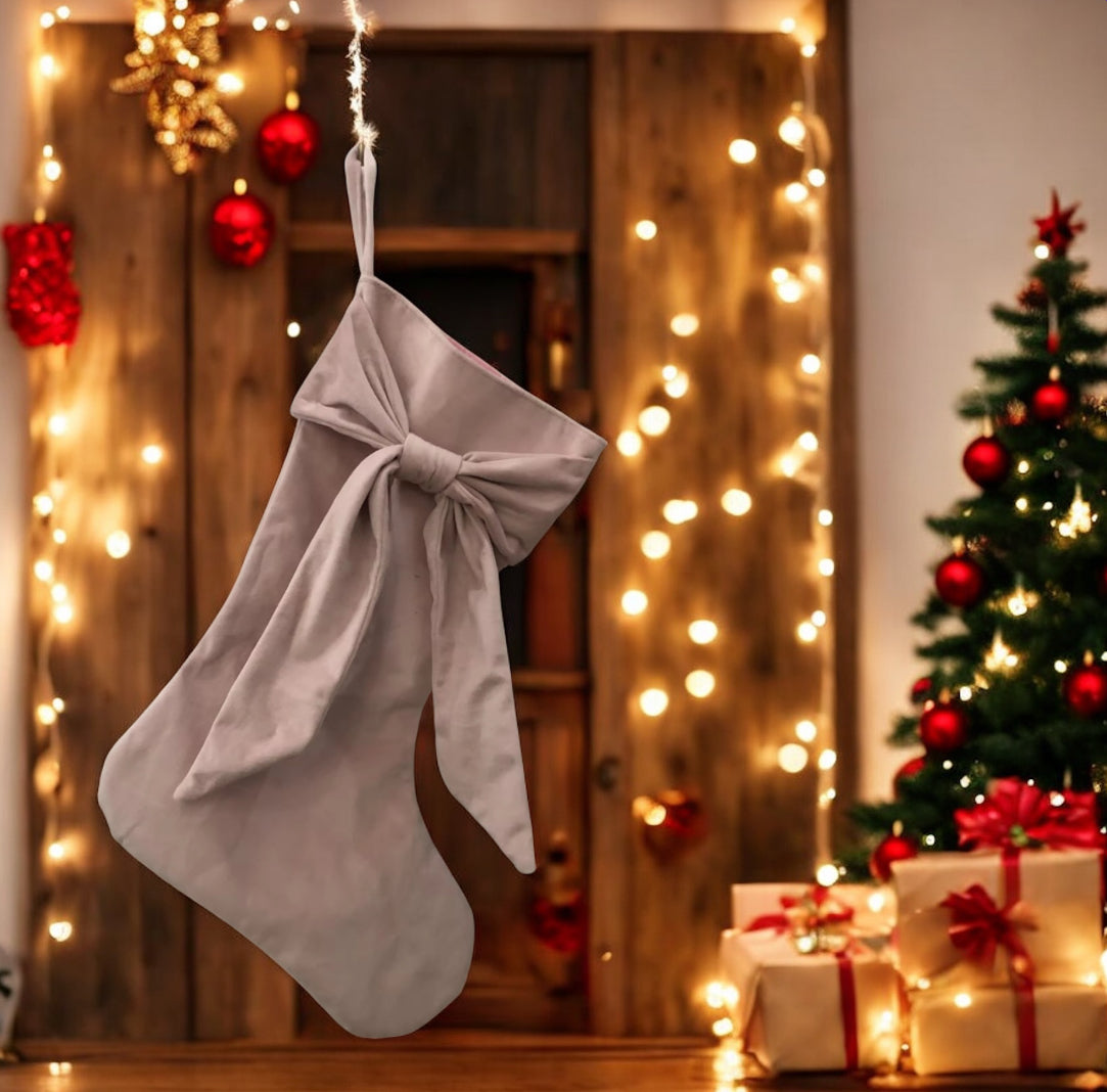 PRE ORDER batch 3 - VELVET BOW CHRISTMAS STOCKING