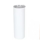 20oz SKINNY SUBLIMATION TUMBLER FLAT BOTTOM - PLASTIC STRAW