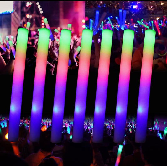 Foam Glow Sticks | LED Light Up Foam Sticks for Parties, Weddings & Events